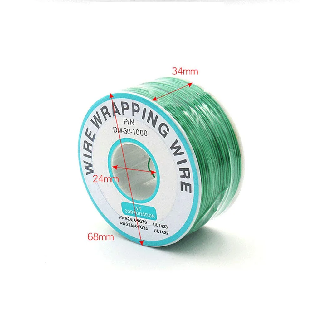 سیم تست روکش دار رنگی مشکی 250 متری، سیم مسی قلع اندود جامد 30AWG 0.25mm برای سیم پیچ تست الکترونیکی لپ تاپ