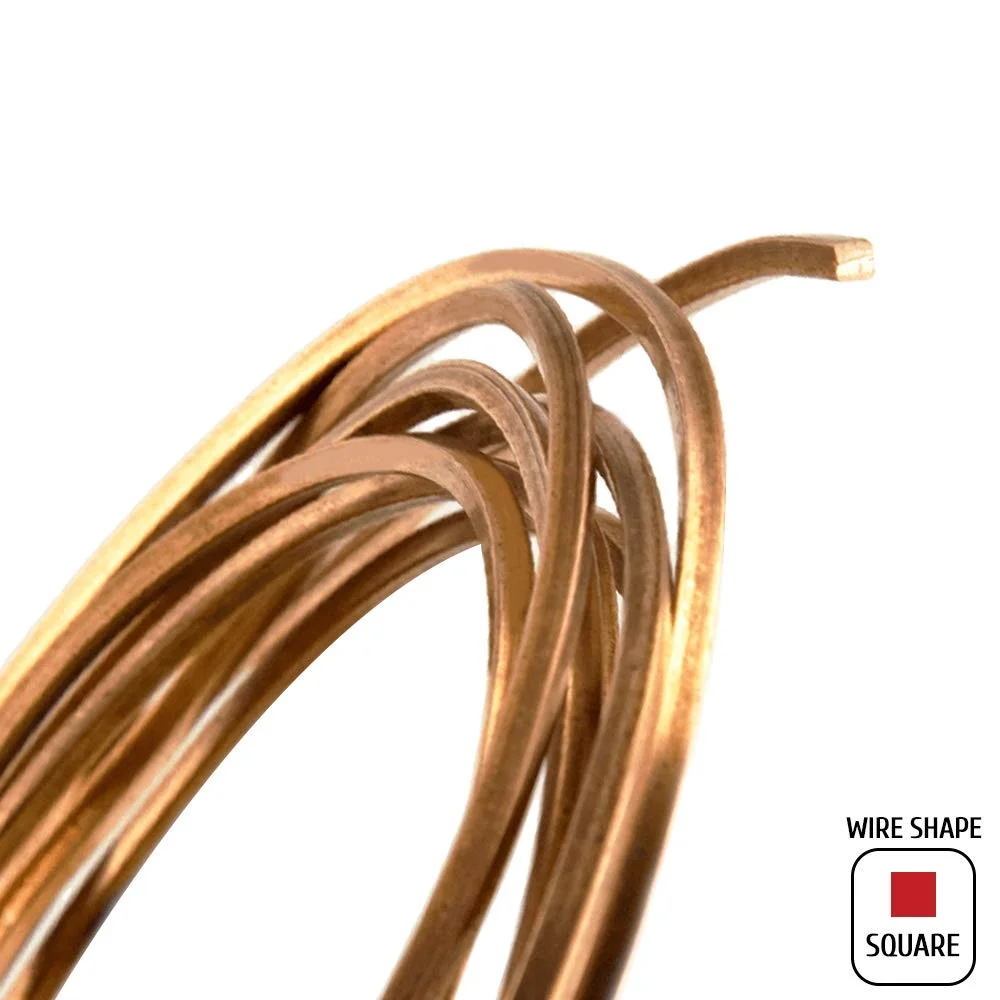 سیم مسی خالص مفتولی، مربع، براق، بسیار نرم، 7.6 متر، گیج 20