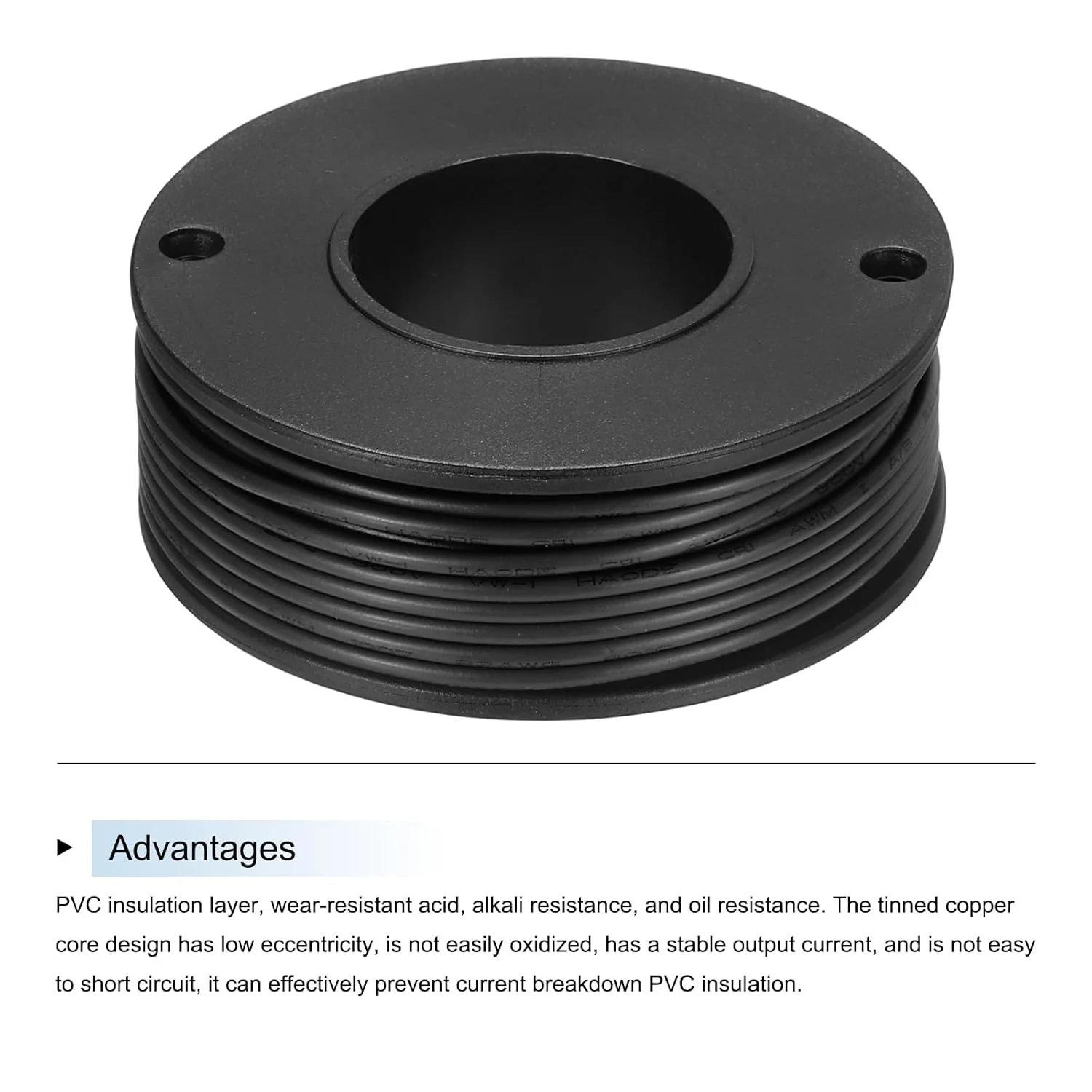 سیم قلع اندود مسی رشته ای 22AWG با روکش PVC مشکی 10 متری، مناسب اتصالات داخلی و دریایی