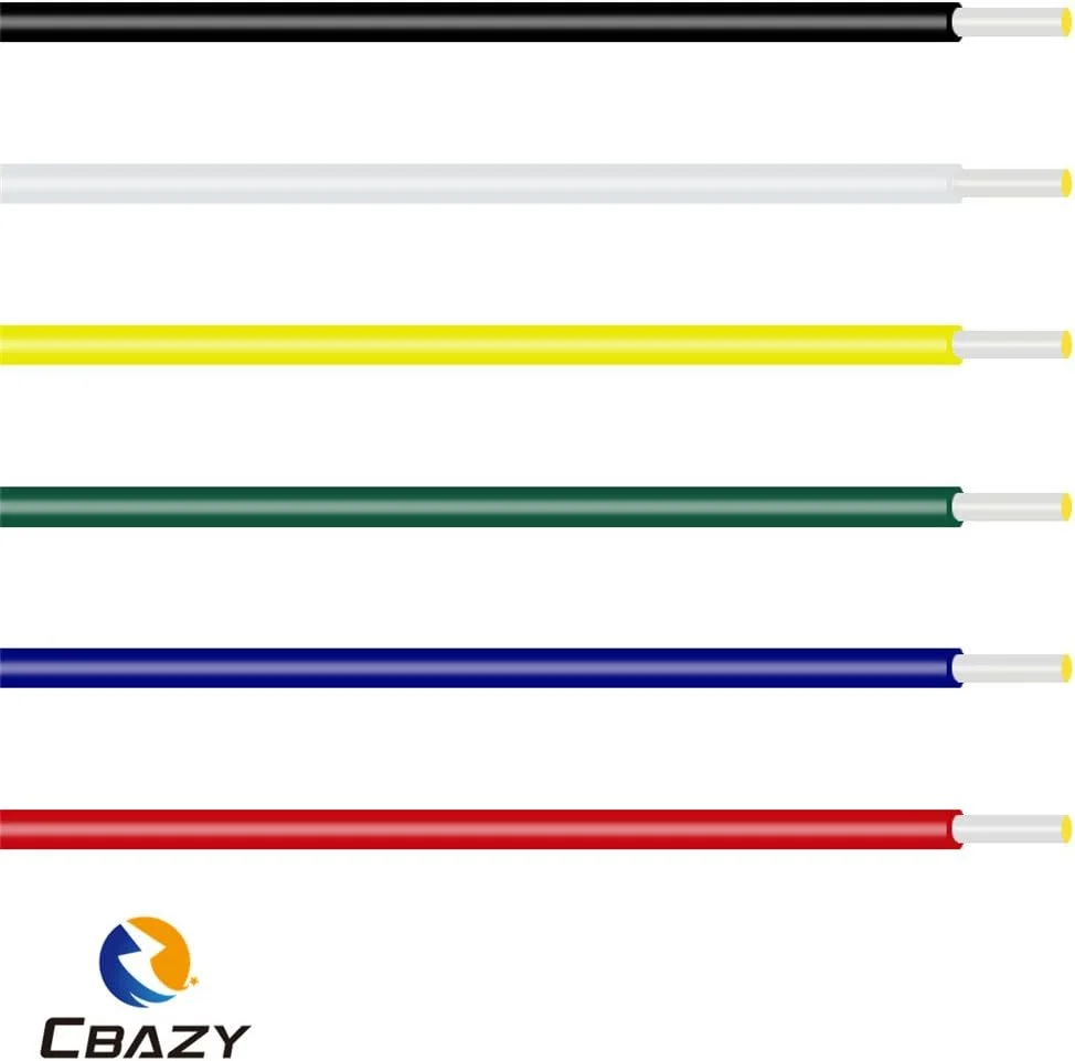 سیم برق CBAZY (سیم مفتولی) گیج 20، 6 رنگ، طول هر سیم 6 متر