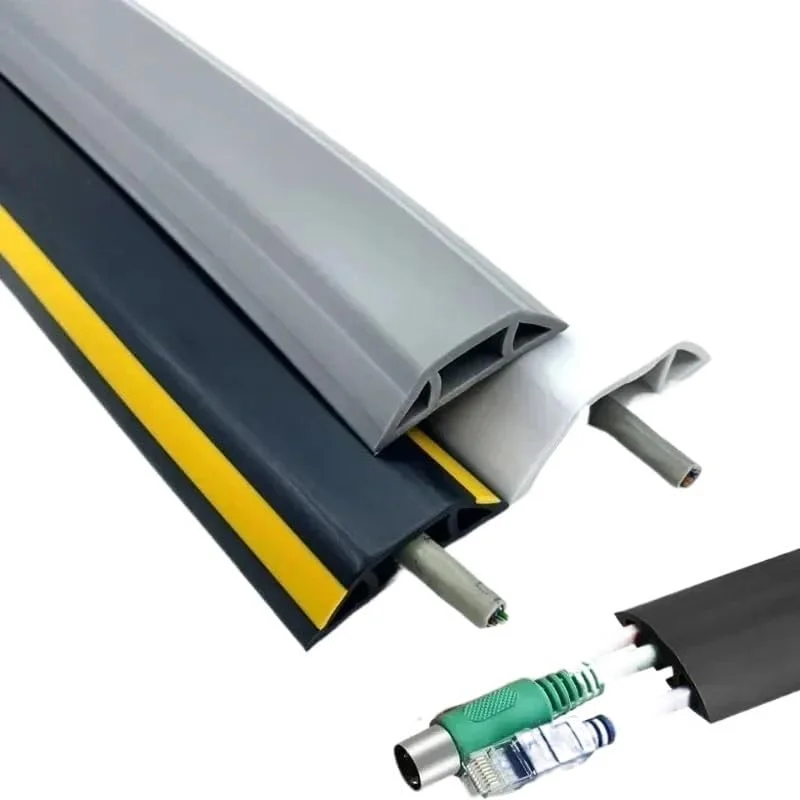 محافظ سیم برق چسبی کف زمین، محافظ کانال سیم کشی، شیار کابل برق، مدیریت مرتب سازی کابل، سیم سیلیکونی 1 متری (رنگ: مشکی D20)