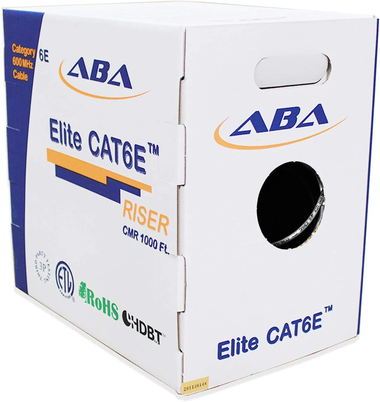 کابل اترنت Cat6 CMR Riser (CAT6e) به طول 1000 فوت، سیم مسی 24AWG، 600MHz، با جداکننده نویز، دارای گواهینامه UL، کابل LAN عمده - خاکستری