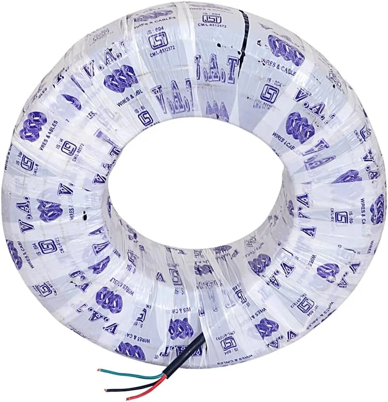 سیم و کابل برق انعطاف پذیر 3 هسته ای 0.5 میلی متری با عایق PVC و FR، طول 45 متر، سیم های مسی برای سیم کشی برق خانگی و صنعتی (مشکی)