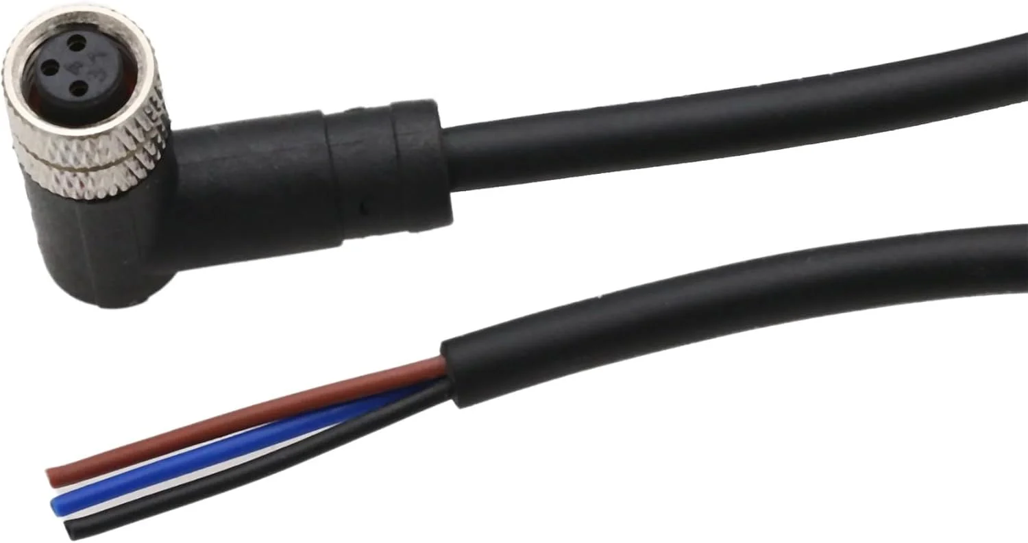 کابل برق سنسور محرک M8 مادگی 3 پین سیم باز برای اتصال دستگاه های اتوماسیون Keyence، سوئیچ اتصال ورودی/خروجی، PVC محافظ دار 10 متری