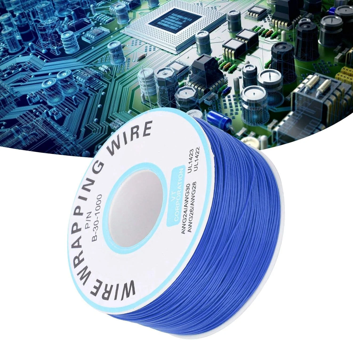 سیم های اتصال هسته جامد، کابل جامد مسی قلع اندود شده، اثرات اکسیداسیون، برای کیت سیم اتصال DIY (آبی)