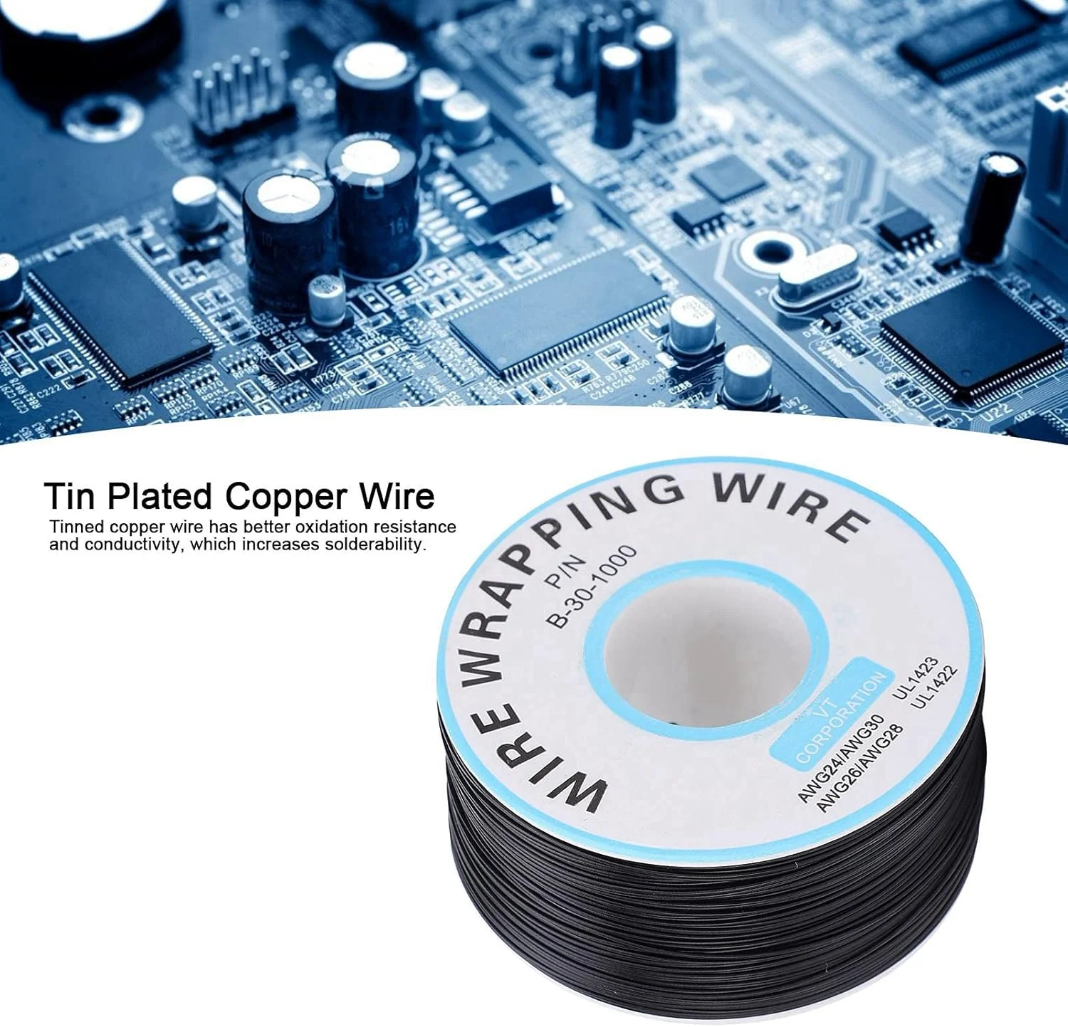 سیم های اتصال هسته جامد، کابل جامد مسی قلع اندود، اثرات اکسیداسیون، برای کیت سیم اتصال DIY (مشکی)