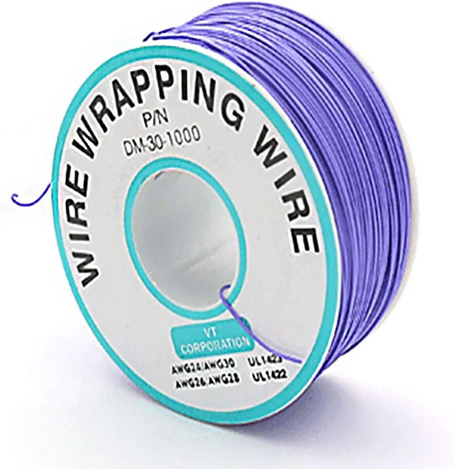 سیم عایق تست سیم پیچی کابل 250 متری 30AWG سیم مسی قلع اندود جامد سیم برق برای سیم پیچی تست الکترونیکی لپ تاپ