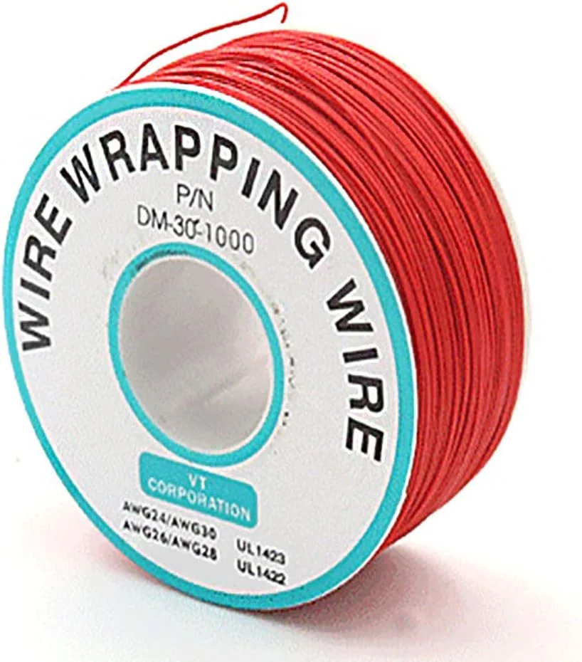 سیم عایق تست سیم پیچی کابل 250 متری 30AWG سیم مسی قلع اندود جامد سیم برق برای سیم پیچی تست الکترونیکی لپ تاپ