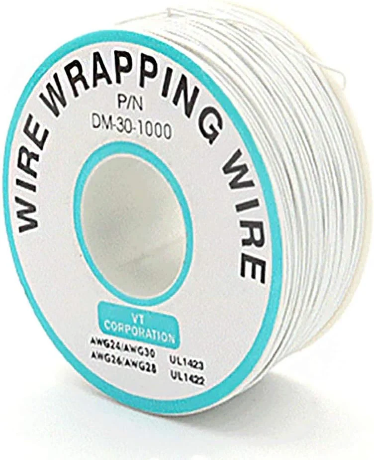 سیم عایق تست سیم پیچی کابل 250 متری 30AWG سیم مسی قلع اندود جامد سیم برق برای سیم پیچی تست الکترونیکی لپ تاپ