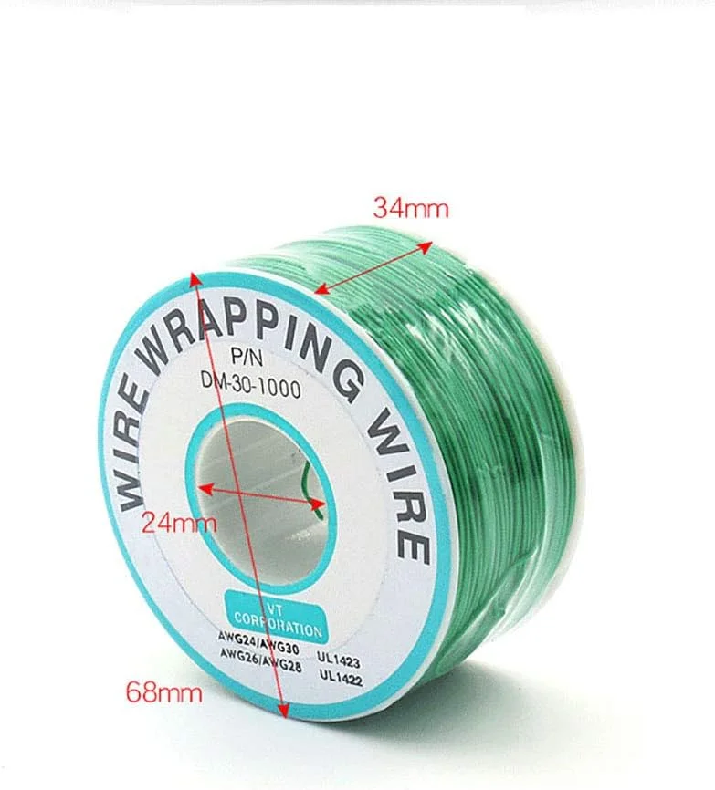 سیم عایق تست روکش کابل 250 متری 30AWG سیم مسی قلع اندود جامد سیم برق برای سیم روکش تست الکترونیکی لپ تاپ