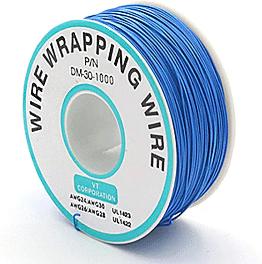 سیم عایق تست روکش کابل 250 متری 30AWG سیم مسی قلع اندود جامد سیم برق برای لپ تاپ سیم روکش تست الکترونیکی