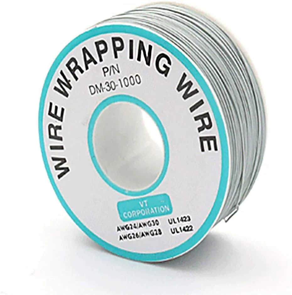 سیم عایق تست سیم پیچی کابل 250 متری 30AWG سیم مسی قلع اندود جامد سیم برق برای سیم پیچی تست الکترونیکی لپ تاپ