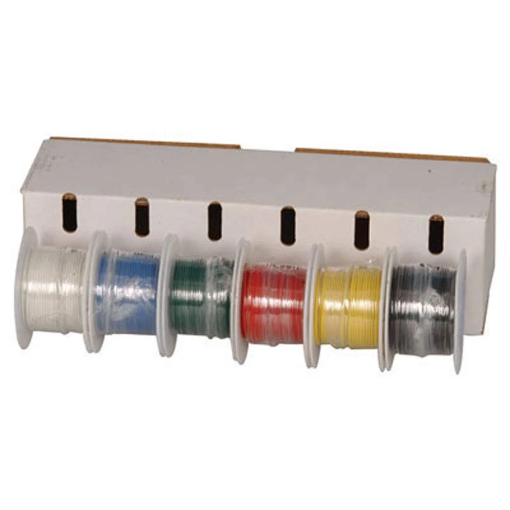 JAMECO VALUEPRO JMS9313-01D مجموعه سیم قلع اندود مسی جامد 6 رنگ 22 AWG، 100 فوت