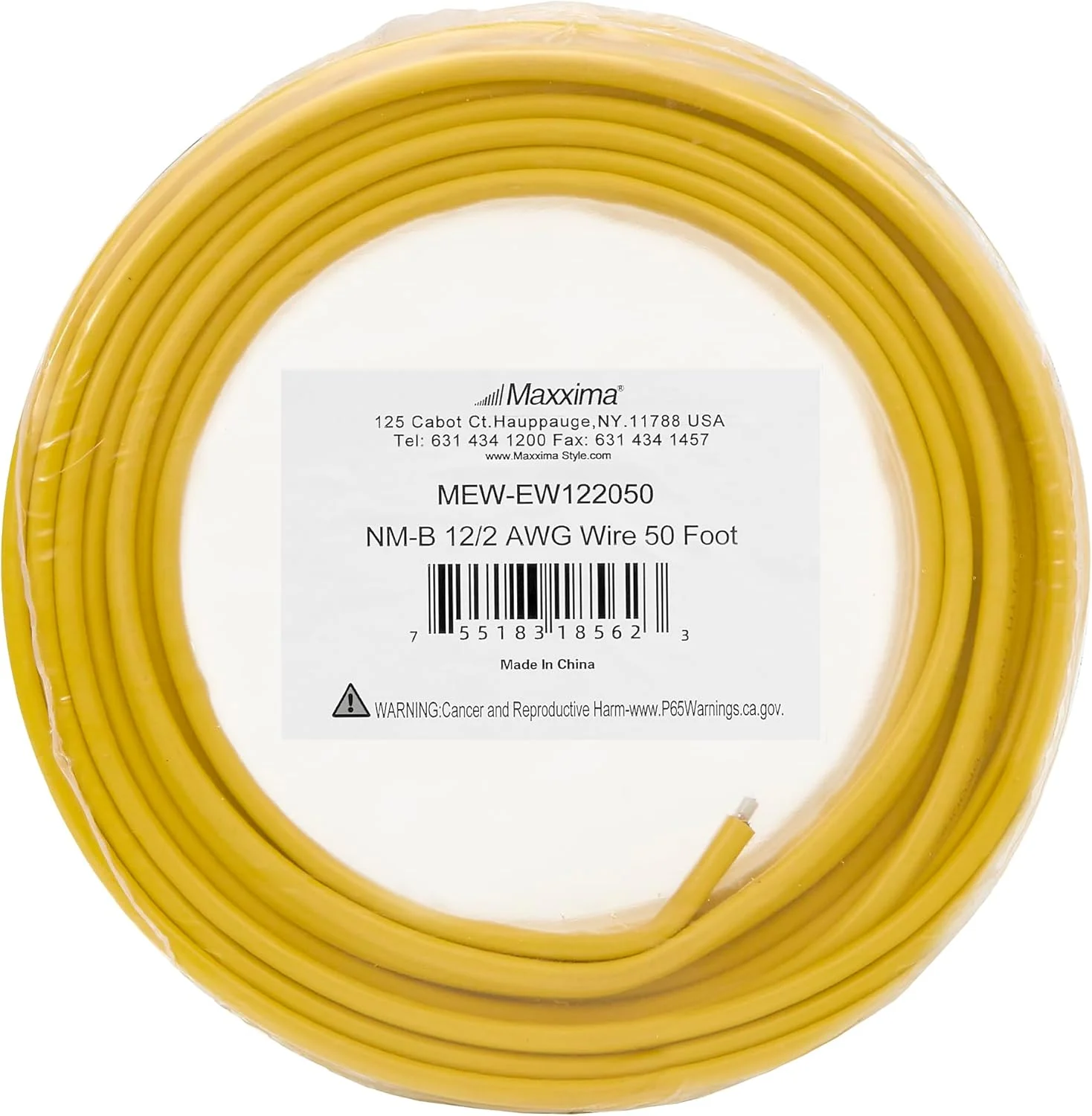 سیم برق مسی جامد زرد رنگ Maxxima با اندازه 12/2 و طول 15 متر، کابل روکش دار غیر فلزی، 600 ولت، سیم کشی مسکونی، مدارهای انشعابی برای روشنایی تک قطبی، پریزها و کلیدها سیم برق مسی جامد زرد رنگ Maxxima با اندازه 12/2 و طول 15 متر، کابل روکش دار غیر فلزی، 600 ولت، سیم کشی مسکونی، مدارهای انشعابی برای روشنایی تک قطبی، پریزها و کلیدها