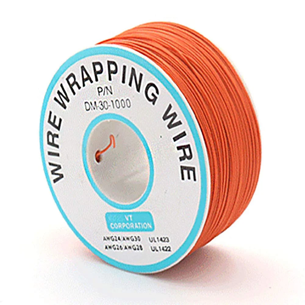کابل عایق رنگی نارنجی 250 متری، کابل سیمپیچی تست، کابل مسی قلع اندود جامد 30AWG 0.25 میلیمتری برای سیم لپتاپ و سیمپیچی تست الکترونیکی کابل عایق رنگی نارنجی 250 متری، کابل سیمپیچی تست، کابل مسی قلع اندود جامد 30AWG 0.25 میلیمتری برای سیم لپتاپ و سیمپیچی تست الکترونیکی