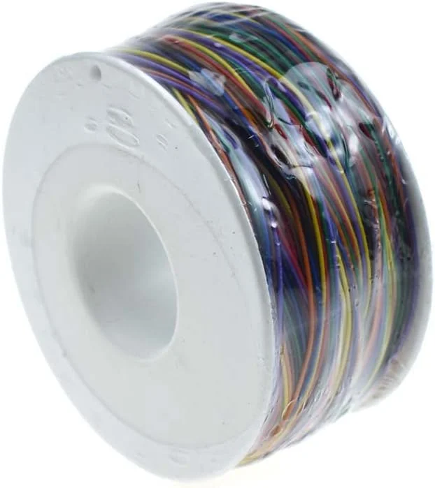سیم عایق رنگی رلند سان 250 متری 30 AWG 8 سیمه، سیم مسی جامد (8 رنگ)