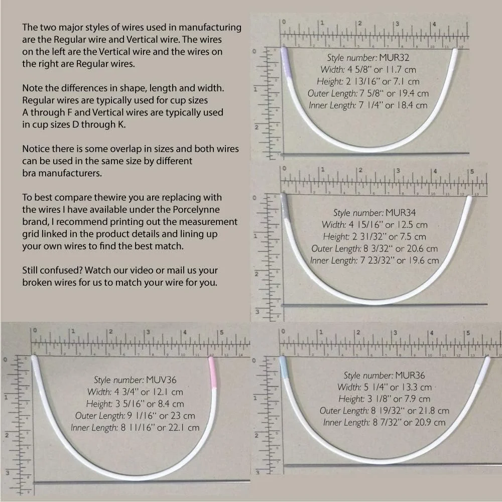 فنر زیر سینه زنانه Porcelynne - سیم های ضخیم - سیم های جایگزین پوشش کامل (بسته 1 عددی)