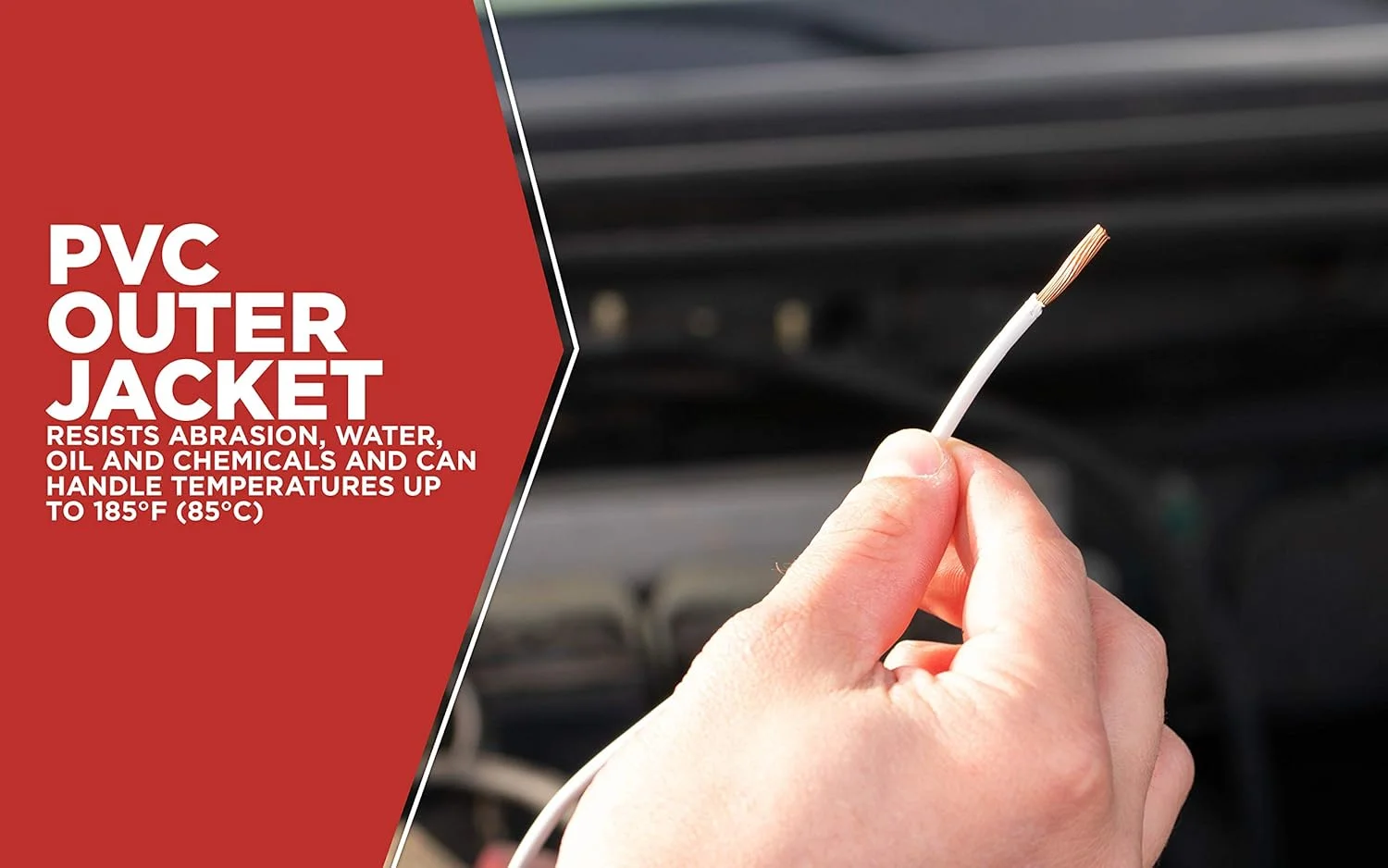 سیم مسی خودرویی Road Power 55669033، گیج 14، سفید، 17 فوت