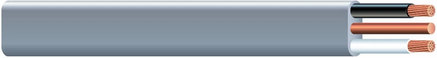 سیم مفتولی زیرزمینی Southwire 13055921 به طول 25 فوت، سایز 12/2، خاکستری، CU UF-B به همراه سیم ارت سیم مفتولی زیرزمینی Southwire 13055921 به طول 25 فوت، سایز 12/2، خاکستری، CU UF-B به همراه سیم ارت