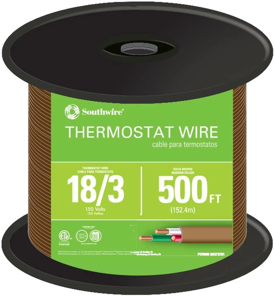 سیم ترموستات Southwire 64168845، هجده گیج، 3 رشته، 500 فوت، سیم مسی جامد، کابل مدار محدود به توان کلاس 2، روکش قهوه ای سیم ترموستات Southwire 64168845، هجده گیج، 3 رشته، 500 فوت، سیم مسی جامد، کابل مدار محدود به توان کلاس 2، روکش قهوه ای