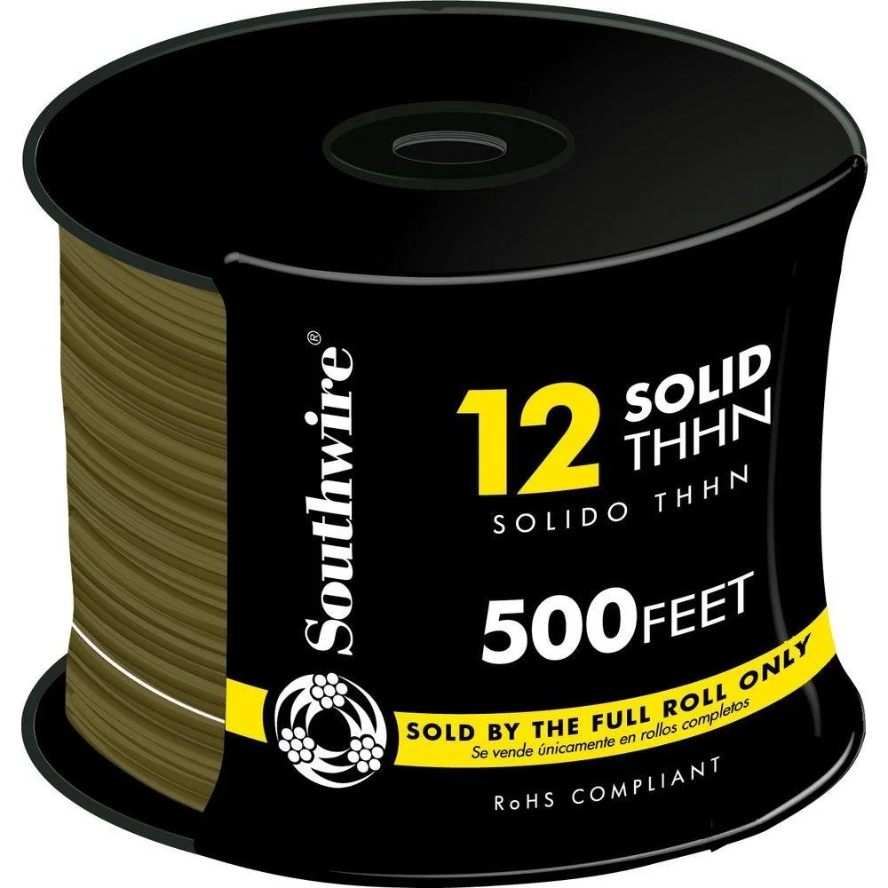 سیم مفتول مسی قهوه ای 12 THHN طول 500 فوت سیم مفتول مسی قهوه ای 12 THHN طول 500 فوت