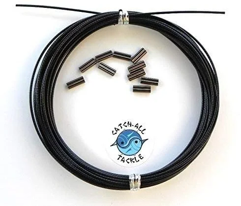 کابل روکش دار استیل ضد زنگ 49 رشته ای مشکی 9 متری به همراه 10 بست (1.2 میلی متر 125 کیلوگرم، بست 1.6 میلی متر) کابل روکش دار استیل ضد زنگ 49 رشته ای مشکی 9 متری به همراه 10 بست (1.2 میلی متر 125 کیلوگرم، بست 1.6 میلی متر)