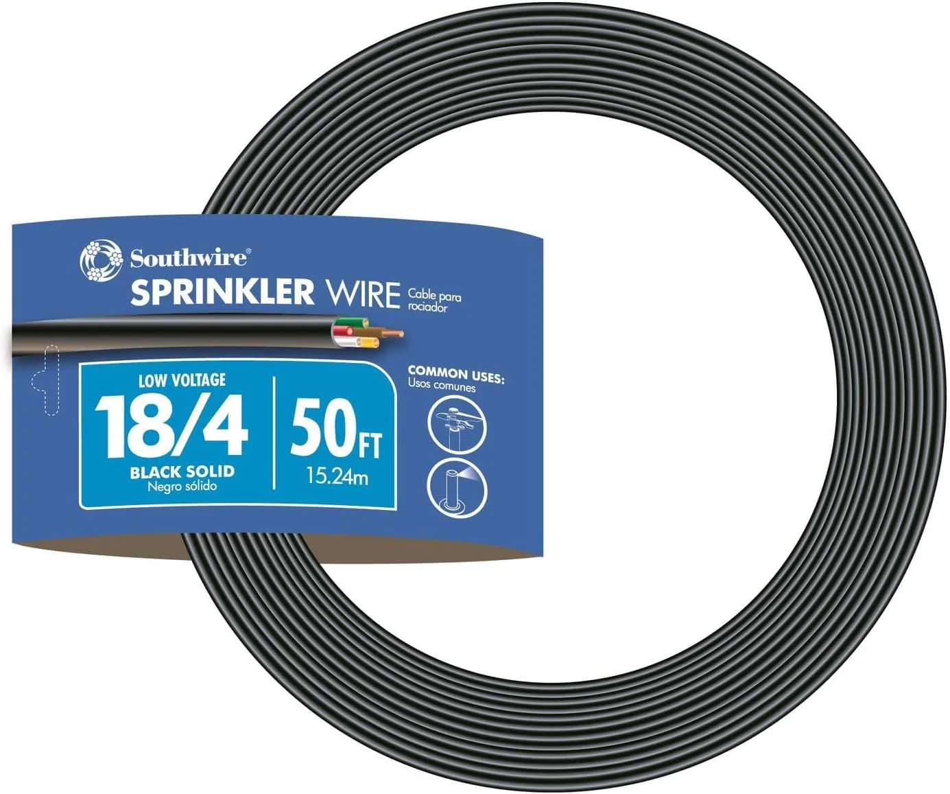 سیم سیستم آبپاش زیرزمینی جامد Southwire 54705، گیج 18، 5 رسانا، 30 ولت، 250 فوت، 547050408، مشکی سیم سیستم آبپاش زیرزمینی جامد Southwire 54705، گیج 18، 5 رسانا، 30 ولت، 250 فوت، 547050408، مشکی