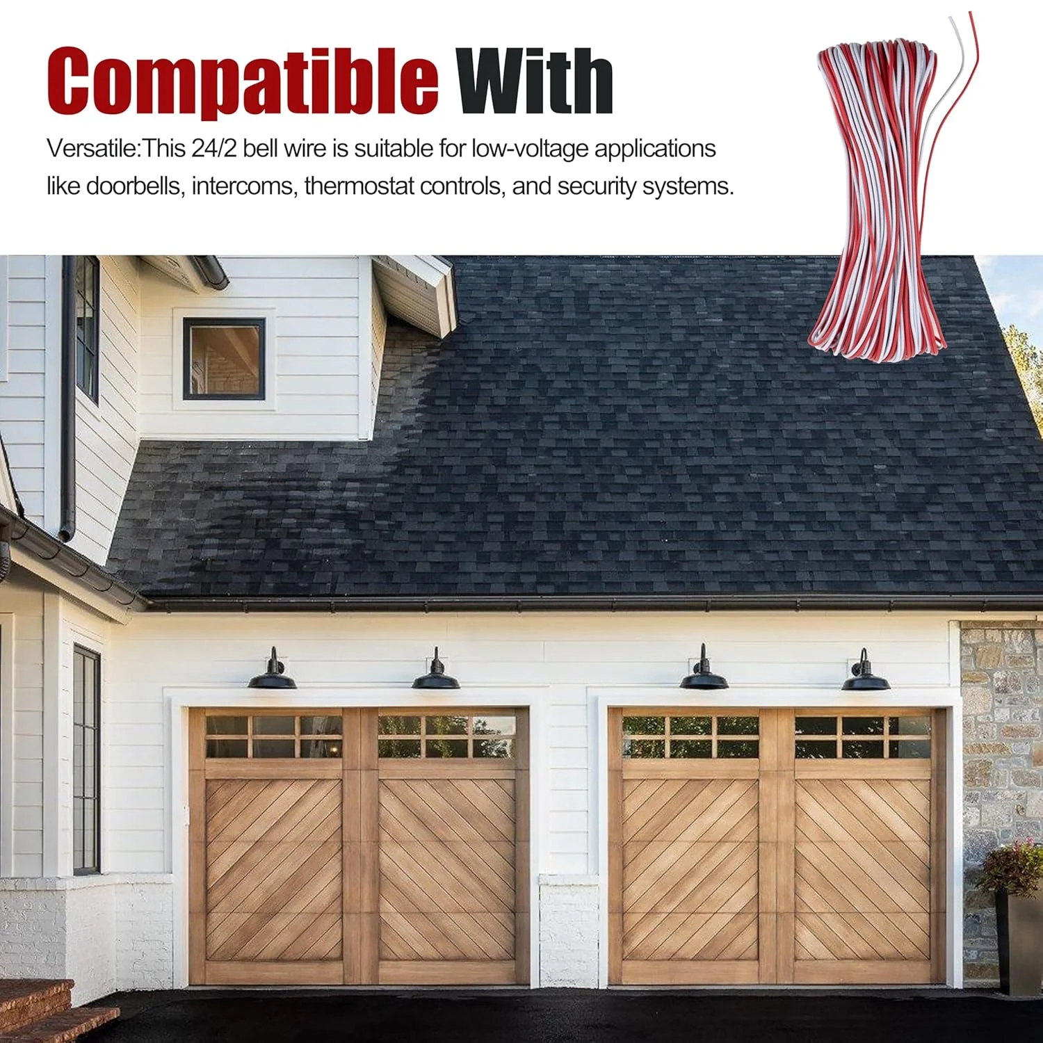 سیم زنگ 24/2 AWG، سیم درب گاراژ، 15 متر، مناسب برای زنگ در، اینترکام، کنترل ترموستات، دزدگیر سیم زنگ 24/2 AWG، سیم درب گاراژ، 15 متر، مناسب برای زنگ در، اینترکام، کنترل ترموستات، دزدگیر