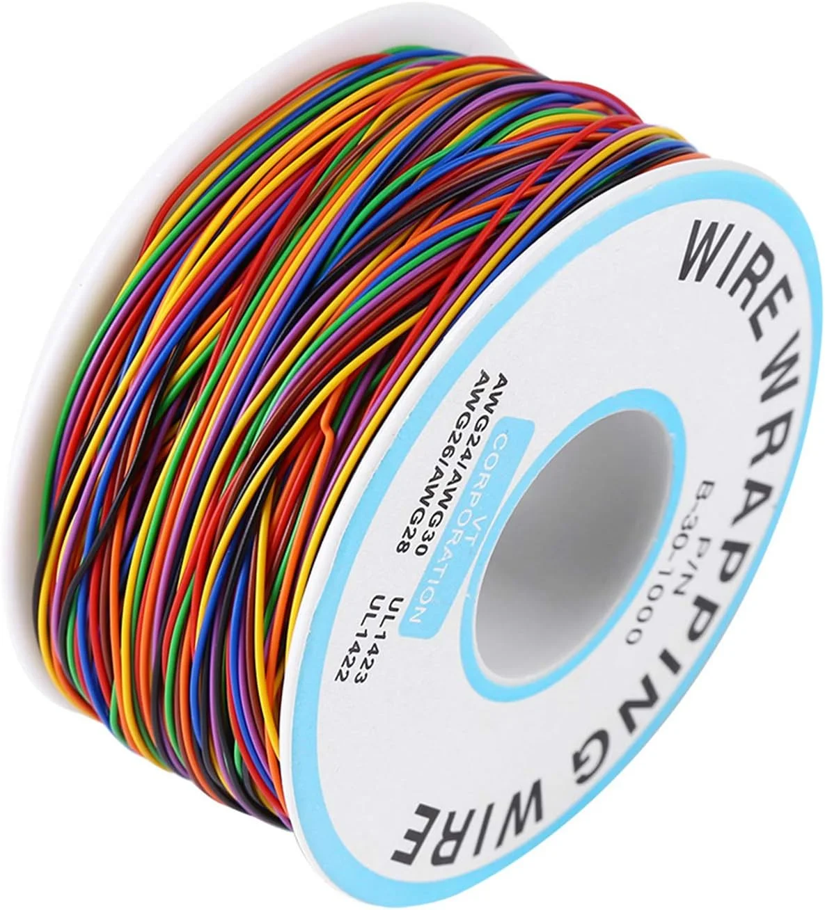 سیم مسی قلع اندود جامد، 30AWG 250M 8 هسته ای عایق رنگی الکترونیکی سیم مسی قلع اندود برای DIY سیم مسی قلع اندود جامد، 30AWG 250M 8 هسته ای عایق رنگی الکترونیکی سیم مسی قلع اندود برای DIY