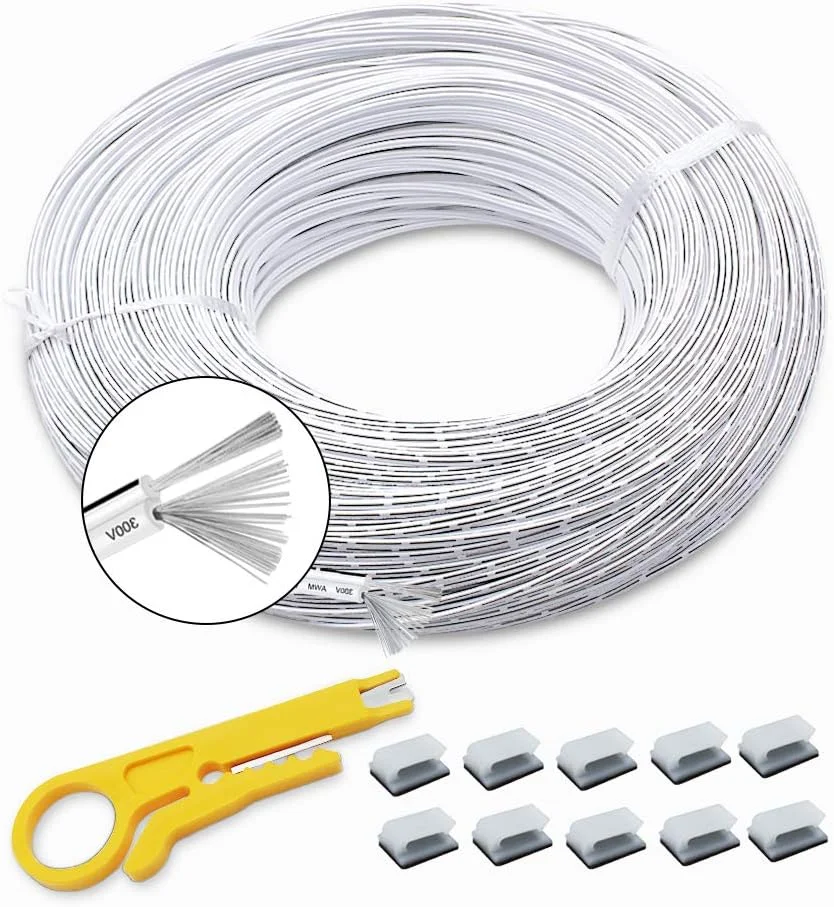 سیم افشان روکش سفید 22 AWG، سیم برق رشته ای 20 متری، سیم 2 رشته ای عایق PVC، کابل برق مسی قلع اندود ولتاژ پایین 22 گیج برای خانه، چراغ LED، لامپ به همراه 10 اتصال دهنده سیم سیم افشان روکش سفید 22 AWG، سیم برق رشته ای 20 متری، سیم 2 رشته ای عایق PVC، کابل برق مسی قلع اندود ولتاژ پایین 22 گیج برای خانه، چراغ LED، لامپ به همراه 10 اتصال دهنده سیم