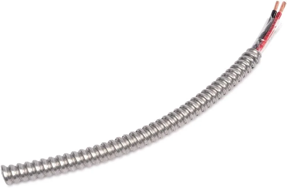 کابل روکش فلزی (MC) Wirenco سایز 8/3 با سیم ارت، زره آلومینیومی، هادی مسی رشته ای (برش 22.8 متری) کابل روکش فلزی (MC) Wirenco سایز 8/3 با سیم ارت، زره آلومینیومی، هادی مسی رشته ای (برش 22.8 متری)