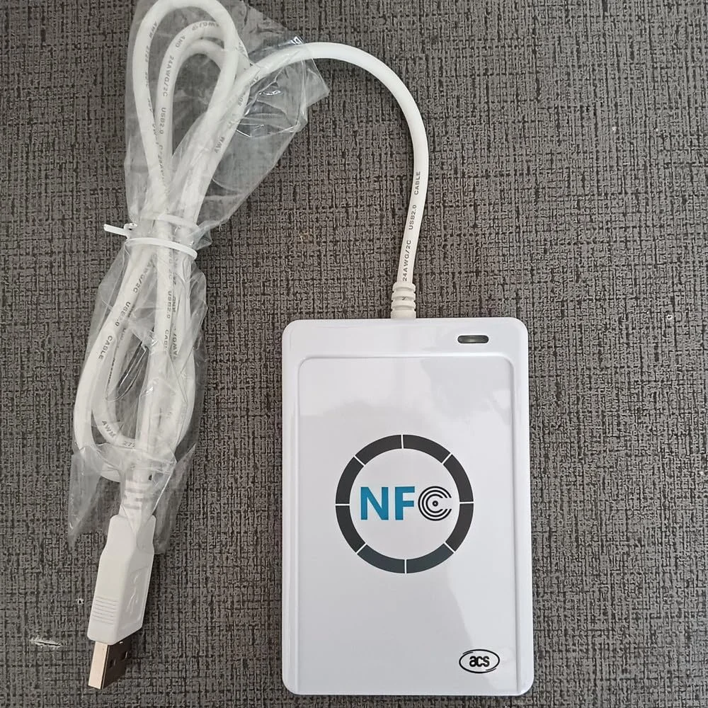دستگاه کارتخوان NFC مدل ACS ACR122U به همراه 5 عدد تگ NFC مدل Ntag213 و نرم افزار رایگان دستگاه کارتخوان NFC مدل ACS ACR122U به همراه 5 عدد تگ NFC مدل Ntag213 و نرم افزار رایگان
