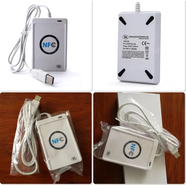 دستگاه کارت خوان هوشمند بدون تماس NFC ACR122U RFID، کارت خوان و نویسنده هوشمند بدون تماس NFC ACR122U RFID / USB + 5 عدد کارت IC دستگاه کارت خوان هوشمند بدون تماس NFC ACR122U RFID، کارت خوان و نویسنده هوشمند بدون تماس NFC ACR122U RFID / USB + 5 عدد کارت IC