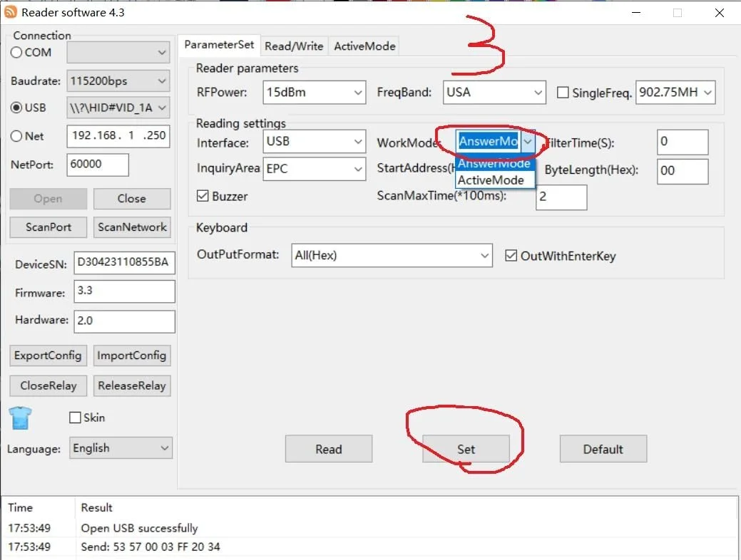 دستگاه کارتخوان/نویسنده RFID UHF با فرکانس 860-960 مگاهرتز، خروجی شبیهسازی صفحه کلید به همراه 3 عدد کارت تست UHF سازگار با استاندارد EPC C1G2 ISO 18000-6C. دستگاه کارتخوان/نویسنده RFID UHF با فرکانس 860-960 مگاهرتز، خروجی شبیهسازی صفحه کلید به همراه 3 عدد کارت تست UHF سازگار با استاندارد EPC C1G2 ISO 18000-6C.