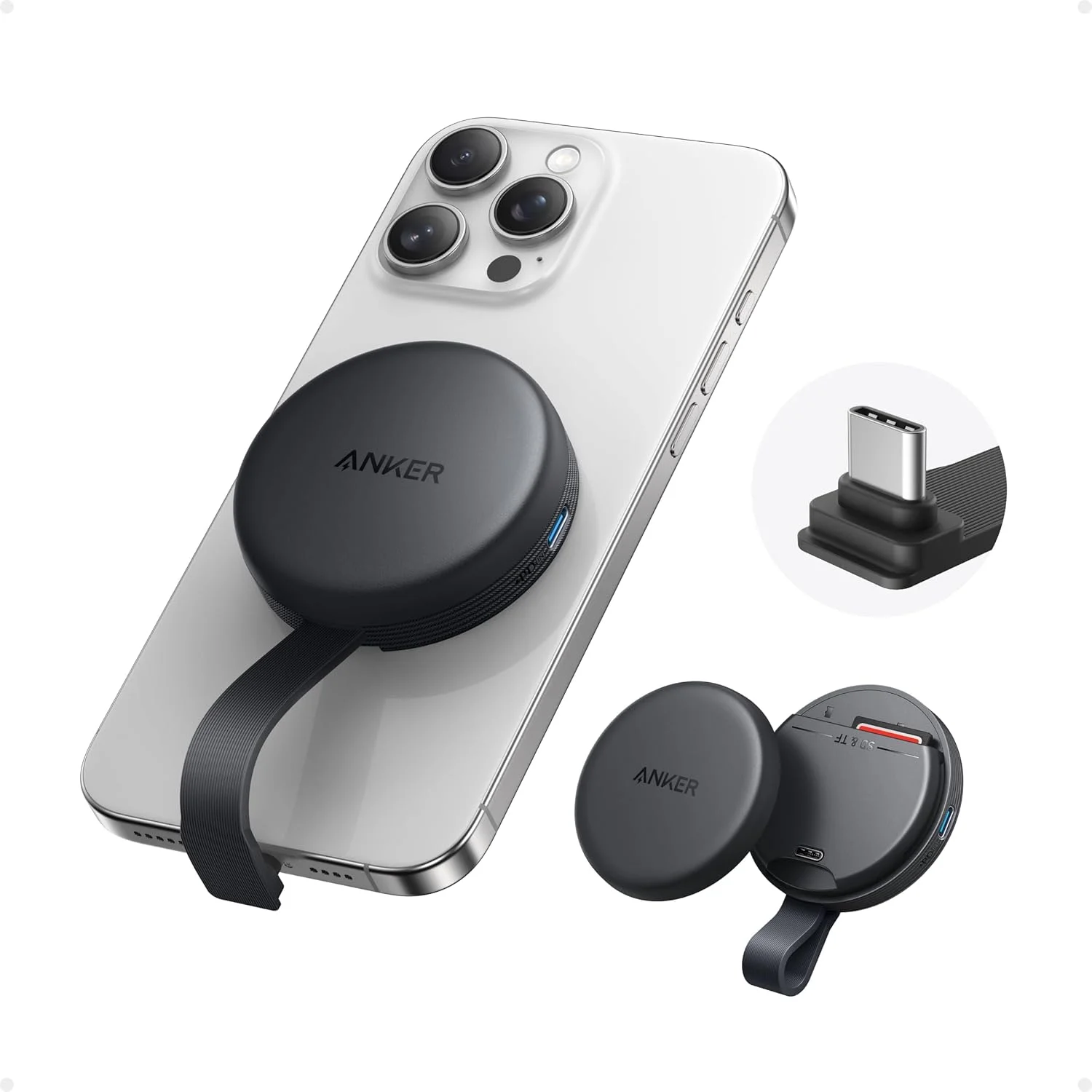 آداپتور USB-C انکر MagGo، کارت خوان SD برای سری آیفون 17، کارت خوان حافظه مغناطیسی قابل حمل با کابل داخلی، دو اسلات برای کارت SD و TF، حداکثر سرعت انتقال داده 312 مگابایت بر ثانیه برای دستگاه های USB C (مشکی) آداپتور USB-C انکر MagGo، کارت خوان SD برای سری آیفون 17، کارت خوان حافظه مغناطیسی قابل حمل با کابل داخلی، دو اسلات برای کارت SD و TF، حداکثر سرعت انتقال داده 312 مگابایت بر ثانیه برای دستگاه های USB C (مشکی)