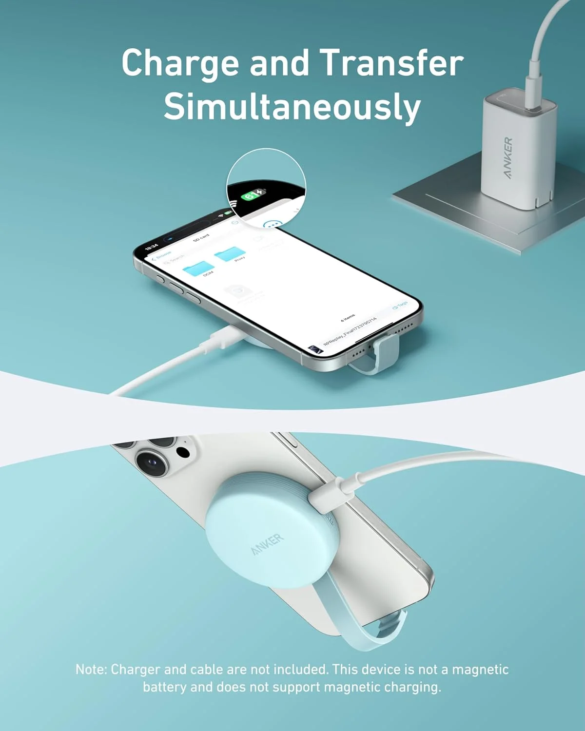 آداپتور USB-C انکر MagGo، کارت خوان SD برای سری آیفون 17، کارت خوان حافظه مغناطیسی قابل حمل با کابل داخلی، دو اسلات برای کارت SD و TF، حداکثر سرعت انتقال داده 312 مگابایت بر ثانیه برای دستگاه های USB C (مشکی) آداپتور USB-C انکر MagGo، کارت خوان SD برای سری آیفون 17، کارت خوان حافظه مغناطیسی قابل حمل با کابل داخلی، دو اسلات برای کارت SD و TF، حداکثر سرعت انتقال داده 312 مگابایت بر ثانیه برای دستگاه های USB C (مشکی)