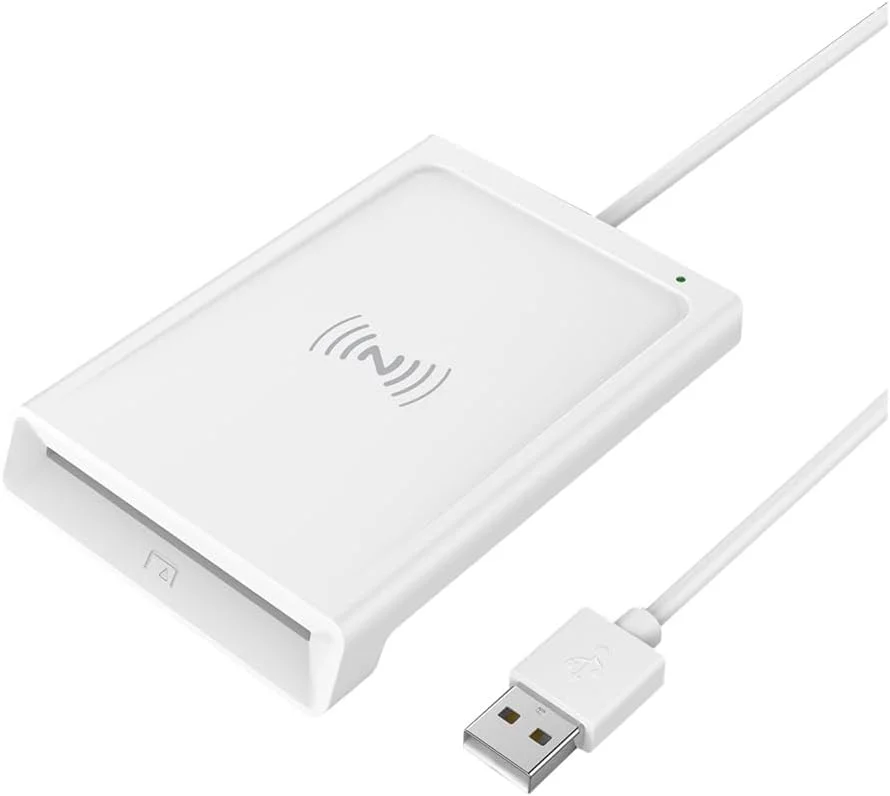 کارت خوان هوشمند، کارت خوان/نویسنده دوگانه تماسی + NFC 2 در 1، متصل به کامپیوتر، سازگار با PCSC، پشتیبانی از کارت های هوشمند غیر تماسی، سازگار با کامپیوتر، سفید کارت خوان هوشمند، کارت خوان/نویسنده دوگانه تماسی + NFC 2 در 1، متصل به کامپیوتر، سازگار با PCSC، پشتیبانی از کارت های هوشمند غیر تماسی، سازگار با کامپیوتر، سفید