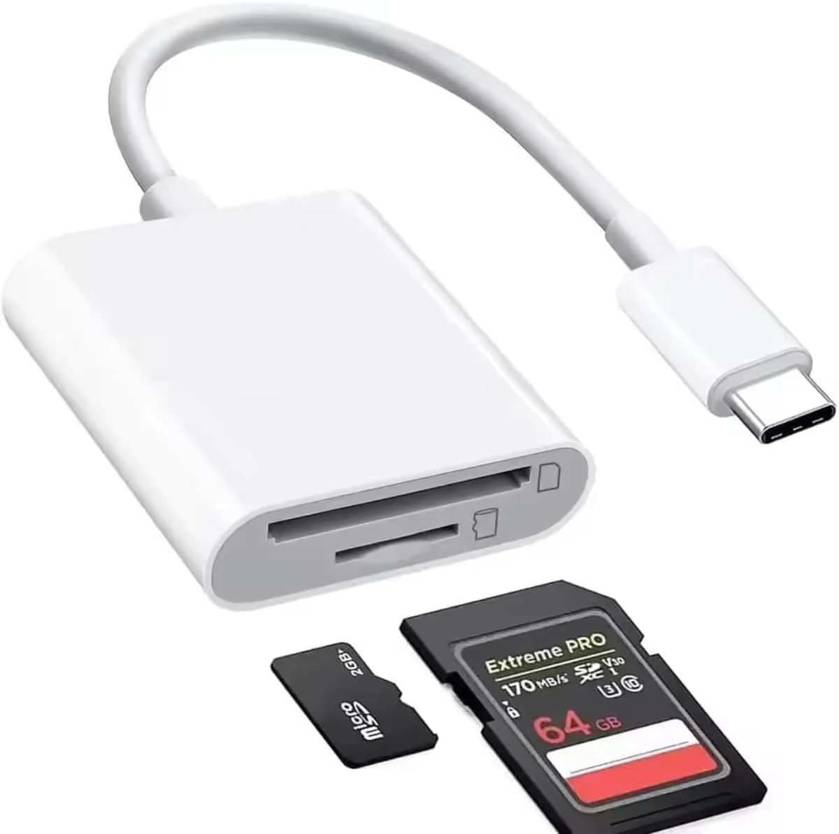 کارت خوان دو منظوره USB-C برای آیفون 15، انتقال فوق سریع 170 مگابایت بر ثانیه، سازگار با SD/Micro SD/SDHC/SDXC/MMC، کارکرد با مک بوک، آیپد، سامسونگ و غیره