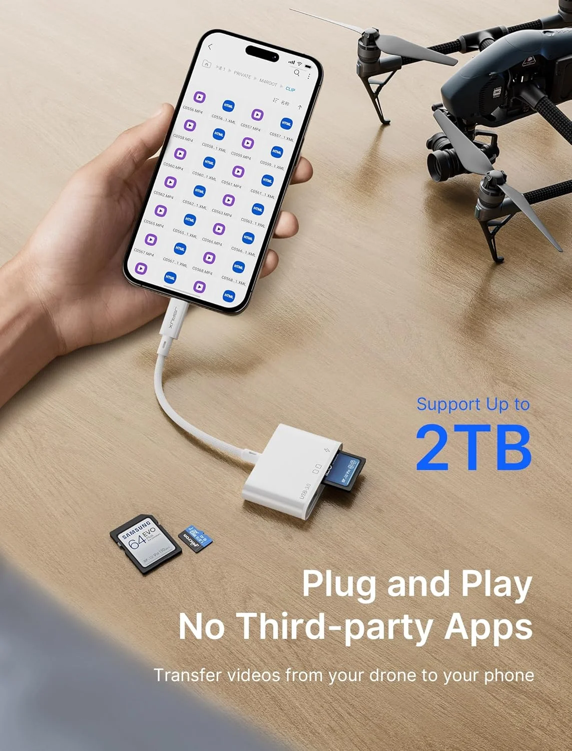 کارت خوان حافظه SD با پورت USB C از JSAUX به همراه پورت USB 3.0 و پورت شارژ | آداپتور OTG کارت خوان حافظه Micro SD نوع C با 4 پورت | سازگار با iPhone 17 Pro Max/16 Pro/15, iPad Pro, MacBook Pro/Air,Galaxy کارت خوان حافظه SD با پورت USB C از JSAUX به همراه پورت USB 3.0 و پورت شارژ | آداپتور OTG کارت خوان حافظه Micro SD نوع C با 4 پورت | سازگار با iPhone 17 Pro Max/16 Pro/15, iPad Pro, MacBook Pro/Air,Galaxy