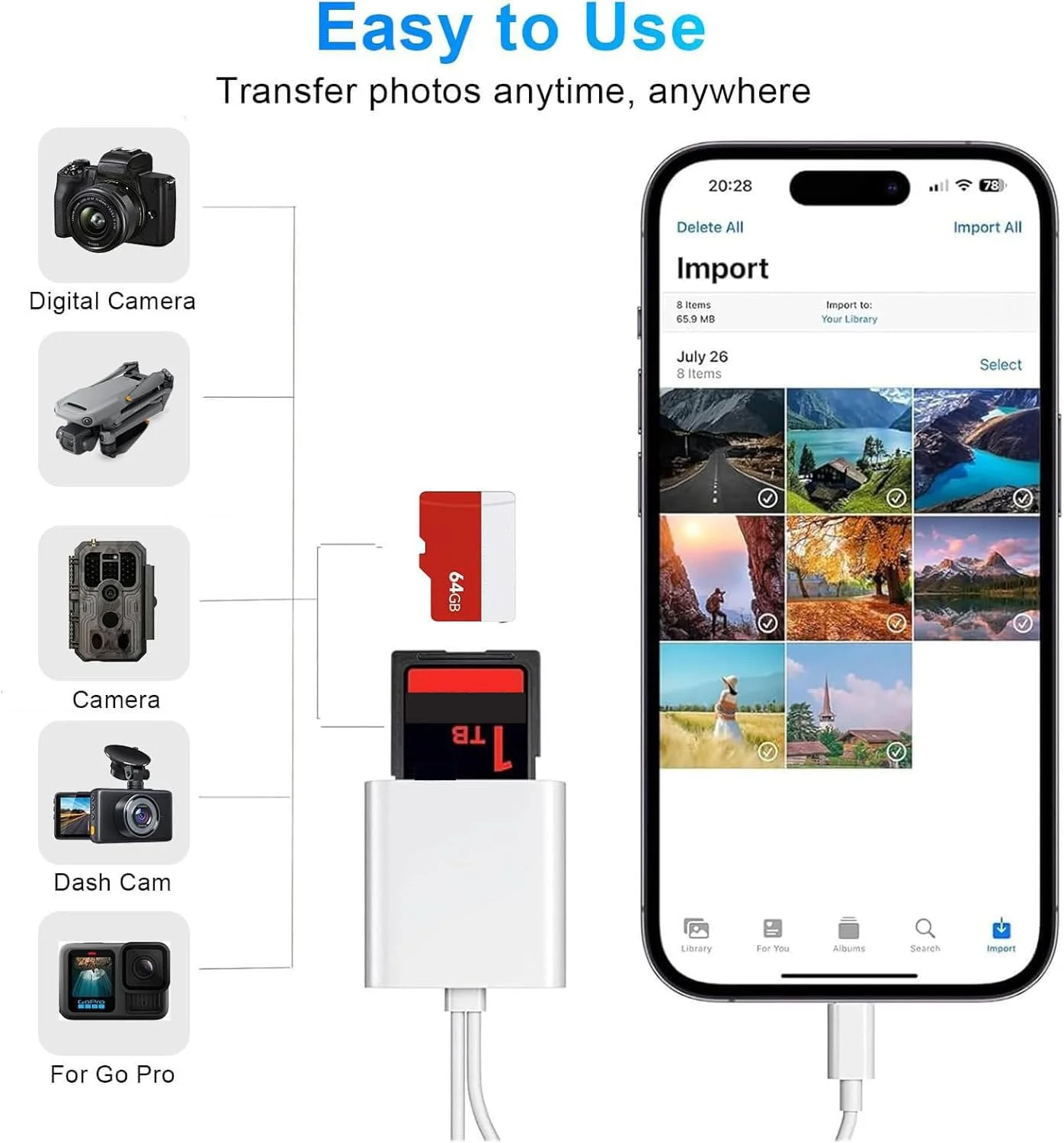 کارت خوان SD برای آیفون/آیپد/اندروید/دوربین، آداپتور کارت SD USB C با دو اسلات برای MicroSD/TF، آداپتور Type C OTG، کارت خوان نمایشگر کارت حافظه دوربین کارت خوان SD برای آیفون/آیپد/اندروید/دوربین، آداپتور کارت SD USB C با دو اسلات برای MicroSD/TF، آداپتور Type C OTG، کارت خوان نمایشگر کارت حافظه دوربین