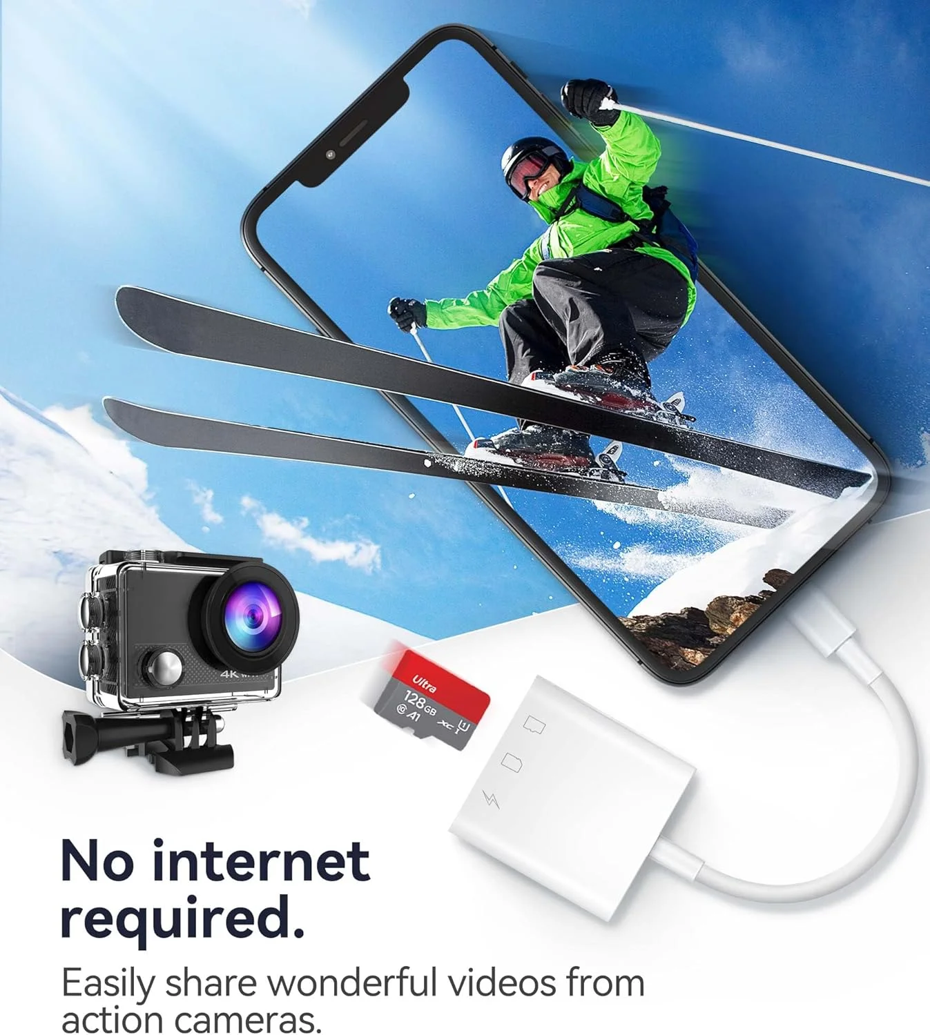 کارت خوان SD برای آیفون و آیپد، کارت خوان دوربین بازی Oyuiasle، آداپتور کارت خوان حافظه با اسلات های کارت SD و MicroSD، اتصال و استفاده آسان کارت خوان SD برای آیفون و آیپد، کارت خوان دوربین بازی Oyuiasle، آداپتور کارت خوان حافظه با اسلات های کارت SD و MicroSD، اتصال و استفاده آسان