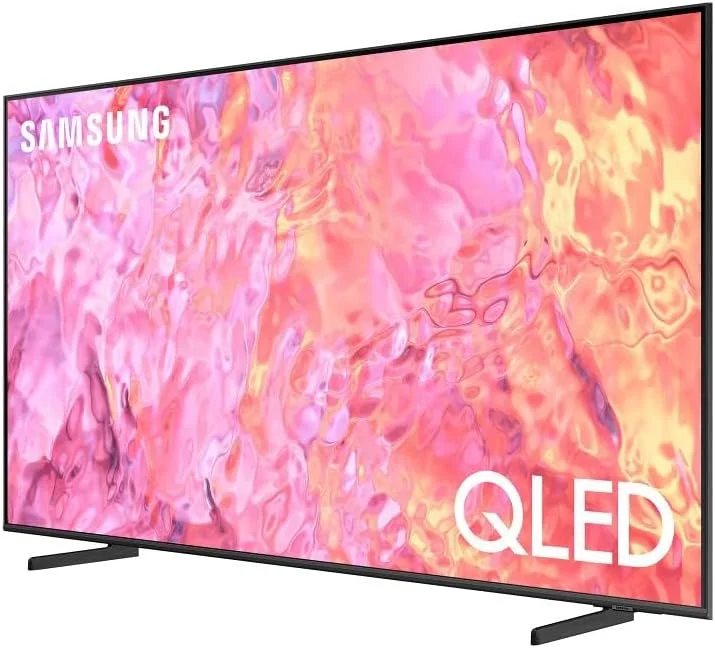 تلویزیون 65 اینچ سامسونگ QLED مدل QA65Q60CAUXEG با پردازنده کوانتومی لایت 4K، نسخه جدید - مشکی، بلوتوث، وای فای، HDMI