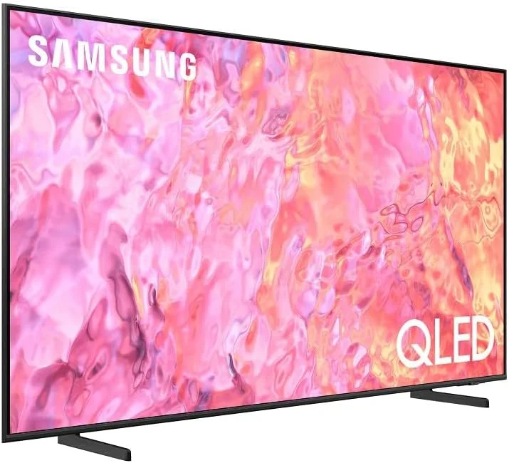 تلویزیون 65 اینچ سامسونگ QLED مدل QA65Q60CAUXEG با پردازنده کوانتومی لایت 4K، نسخه جدید - مشکی، بلوتوث، وای فای، HDMI