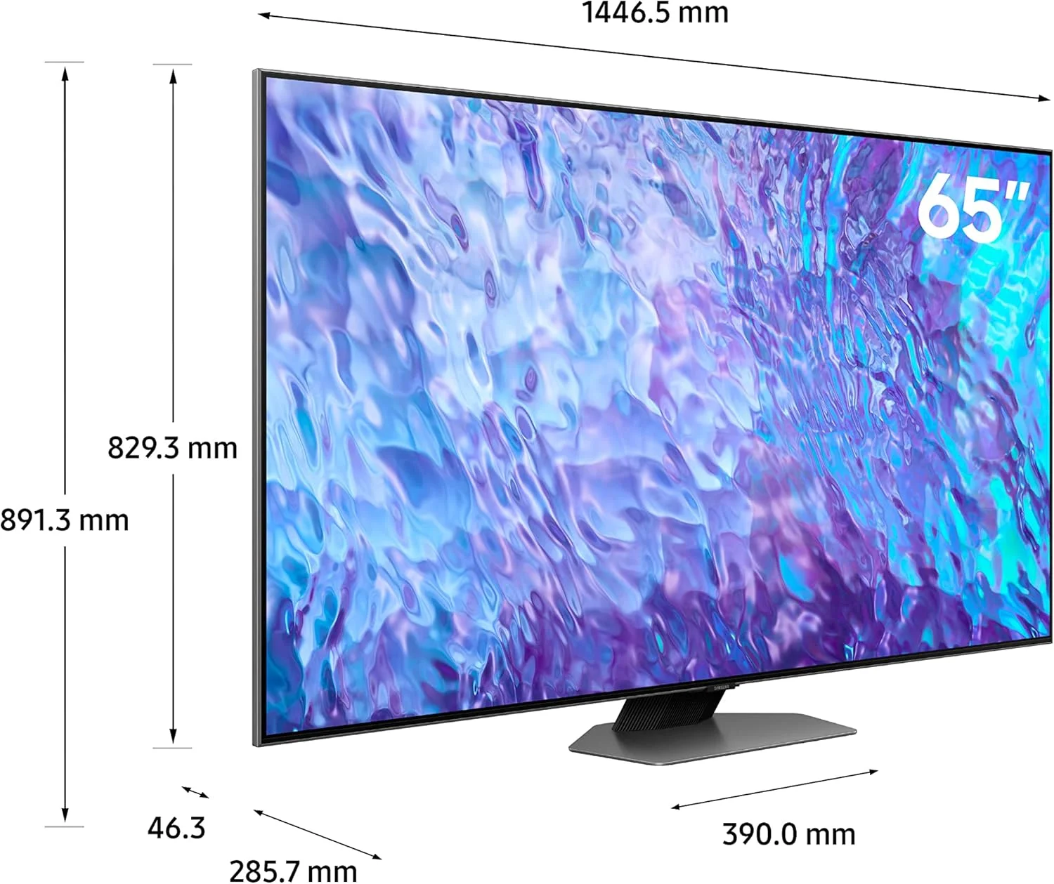 تلویزیون 65 اینچ سامسونگ 4K QLED HDR10+ پردازنده کوانتومی عصبی مدل QA65Q80CAUXZN (مدل 2023 - نسخه امارات متحده عربی)، مشکی