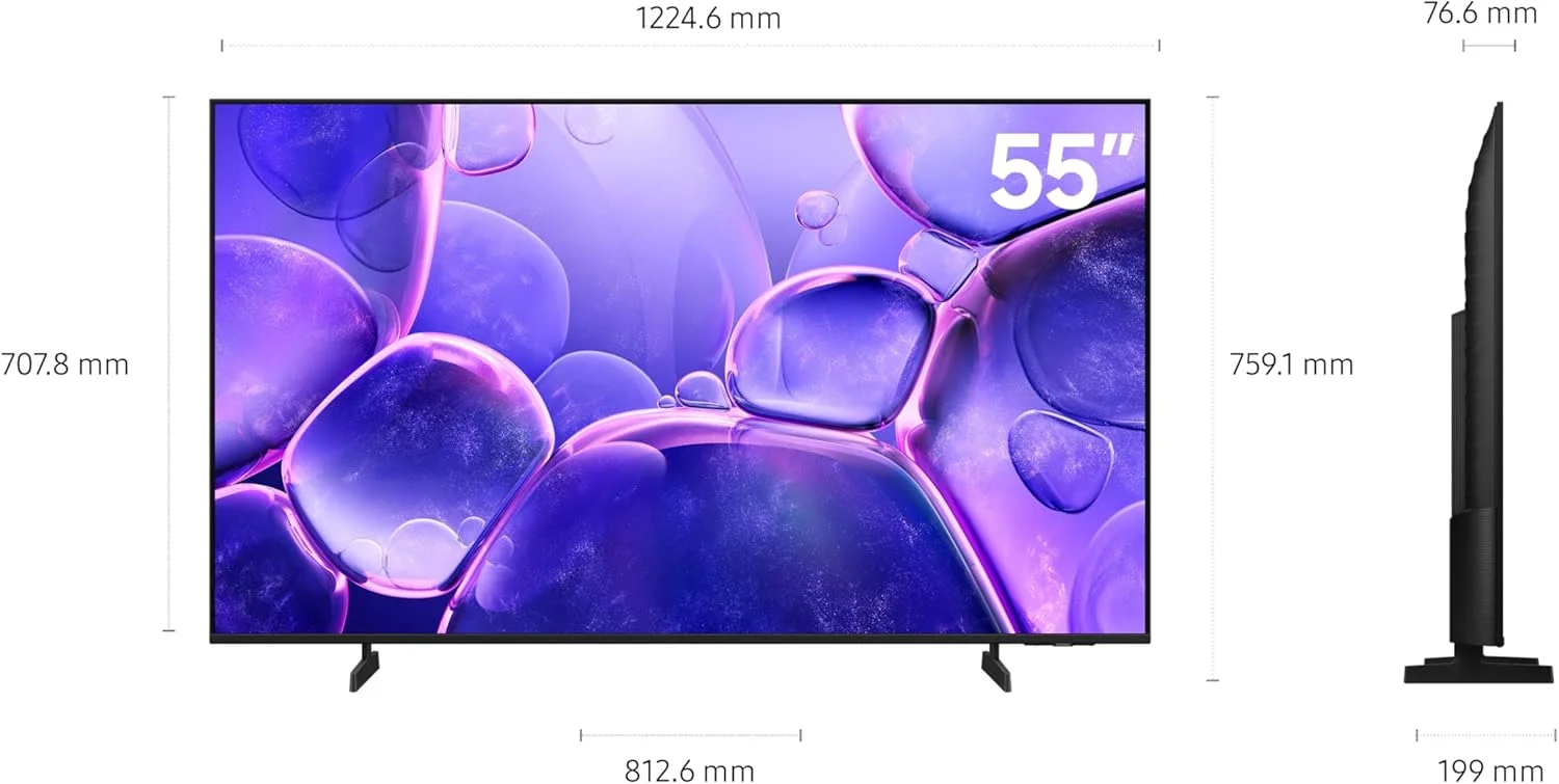 تلویزیون 55 اینچ کریستال UHD سامسونگ، U8000F، 4K، پردازنده کریستال 4K، طراحی MetalStream، امنیت Samsung Knox، محتوای رایگان بی پایان، تلویزیون هوشمند، UA55U8000FUXZN (نسخه امارات - 2025)