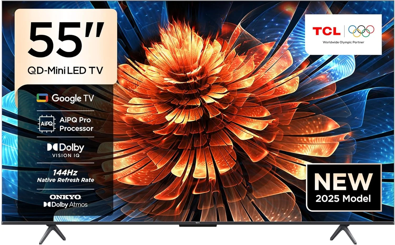 تلویزیون هوشمند 55 اینچی TCL مدل 55Q6C با کیفیت 4K QD-Mini LED، کریستال کوانتومی رنگارنگ HDR 10+، مناسب بازی، Google TV، نرخ نوسازی 144 هرتز، سیستم صوتی ONKYO 2.1 Hi-Fi، Dolby Atmos، حالت هوش مصنوعی، Game Master (مدل 2025) تلویزیون هوشمند 55 اینچی TCL مدل 55Q6C با کیفیت 4K QD-Mini LED، کریستال کوانتومی رنگارنگ HDR 10+، مناسب بازی، Google TV، نرخ نوسازی 144 هرتز، سیستم صوتی ONKYO 2.1 Hi-Fi، Dolby Atmos، حالت هوش مصنوعی، Game Master (مدل 2025)