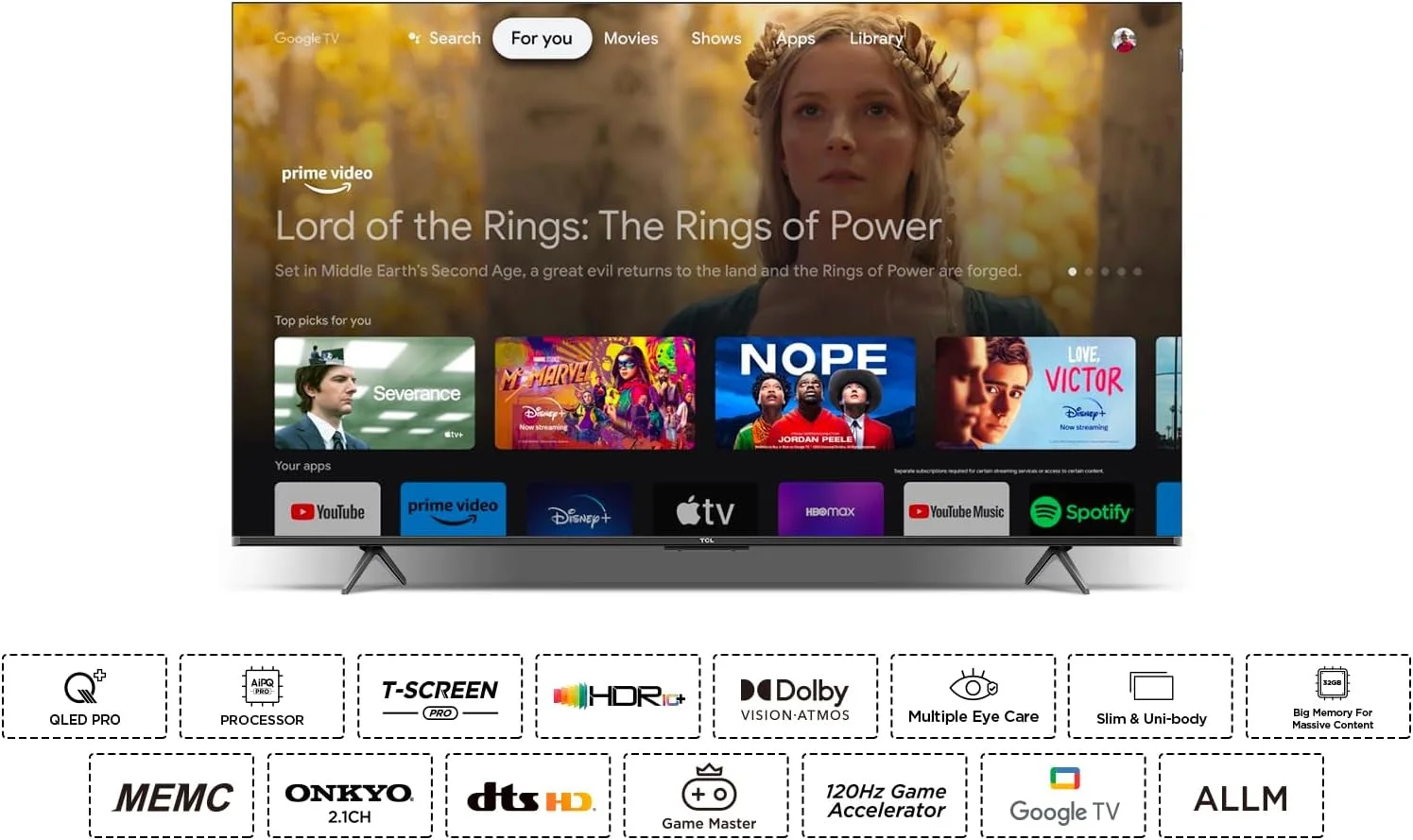 تلویزیون هوشمند 55 اینچی TCL مدل 55T7B با کیفیت 4K QLED Pro HDR 10+ Google TV، فناوری Quantum Dot، Dolby Vision- Atmos، MEMC، رم 2 گیگابایتی + حافظه داخلی 32 گیگابایتی، Game Master، طراحی باریک (مدل 2024) تلویزیون هوشمند 55 اینچی TCL مدل 55T7B با کیفیت 4K QLED Pro HDR 10+ Google TV، فناوری Quantum Dot، Dolby Vision- Atmos، MEMC، رم 2 گیگابایتی + حافظه داخلی 32 گیگابایتی، Game Master، طراحی باریک (مدل 2024)