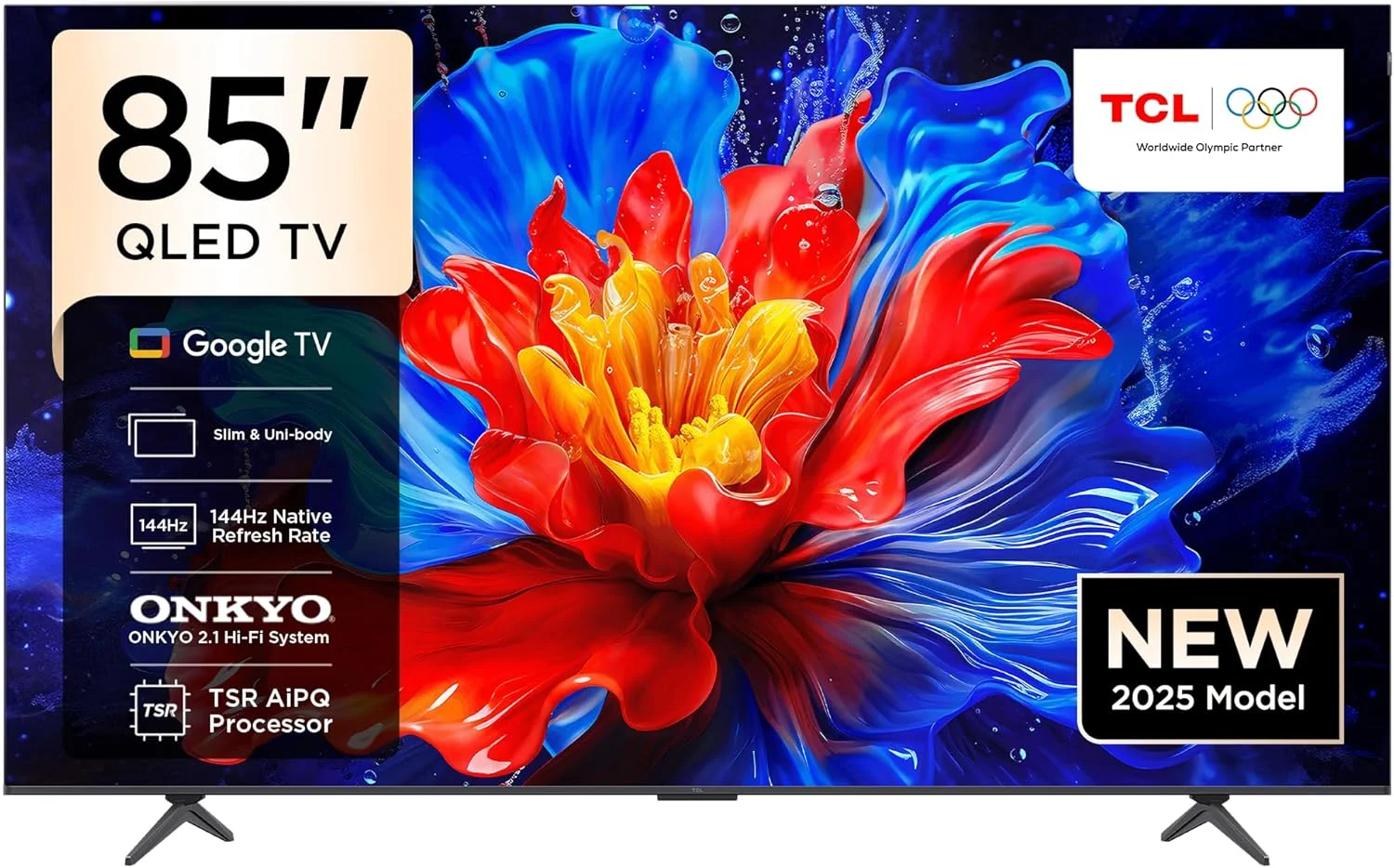 تلویزیون هوشمند 85 اینچی TCL P8K QLED 4K UHD | تلویزیون گوگل، 144 هرتز، HDR10+، پردازنده AiPQ Pro، صدای ONKYO 2.1، Dolby Atmos، DTS Virtual:X، بدنه باریک یکپارچه (مدل 85P8K - 2025) تلویزیون هوشمند 85 اینچی TCL P8K QLED 4K UHD | تلویزیون گوگل، 144 هرتز، HDR10+، پردازنده AiPQ Pro، صدای ONKYO 2.1، Dolby Atmos، DTS Virtual:X، بدنه باریک یکپارچه (مدل 85P8K - 2025)