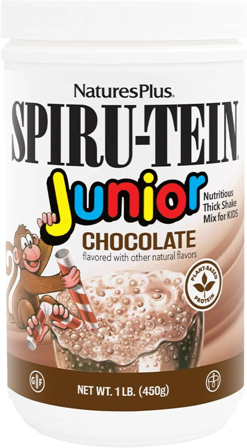 پودر مخلوط شیک اسپیرو-تین جونیور نیچرز پلاس برای کودکان، 450 گرم - طعم شکلاتی، مخلوط شیک غلیظ مغذی با پروتئین گیاهی، بدون گلوتن