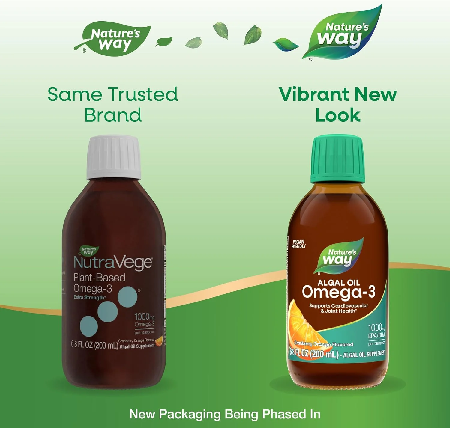 نوتراوِج گیاهی امگا 3 با قدرت مضاعف نیچرز وِی، سلامت چشم، قلب و مغز، مایع با طعم کرنبری-پرتقال، 200 میلی لیتر